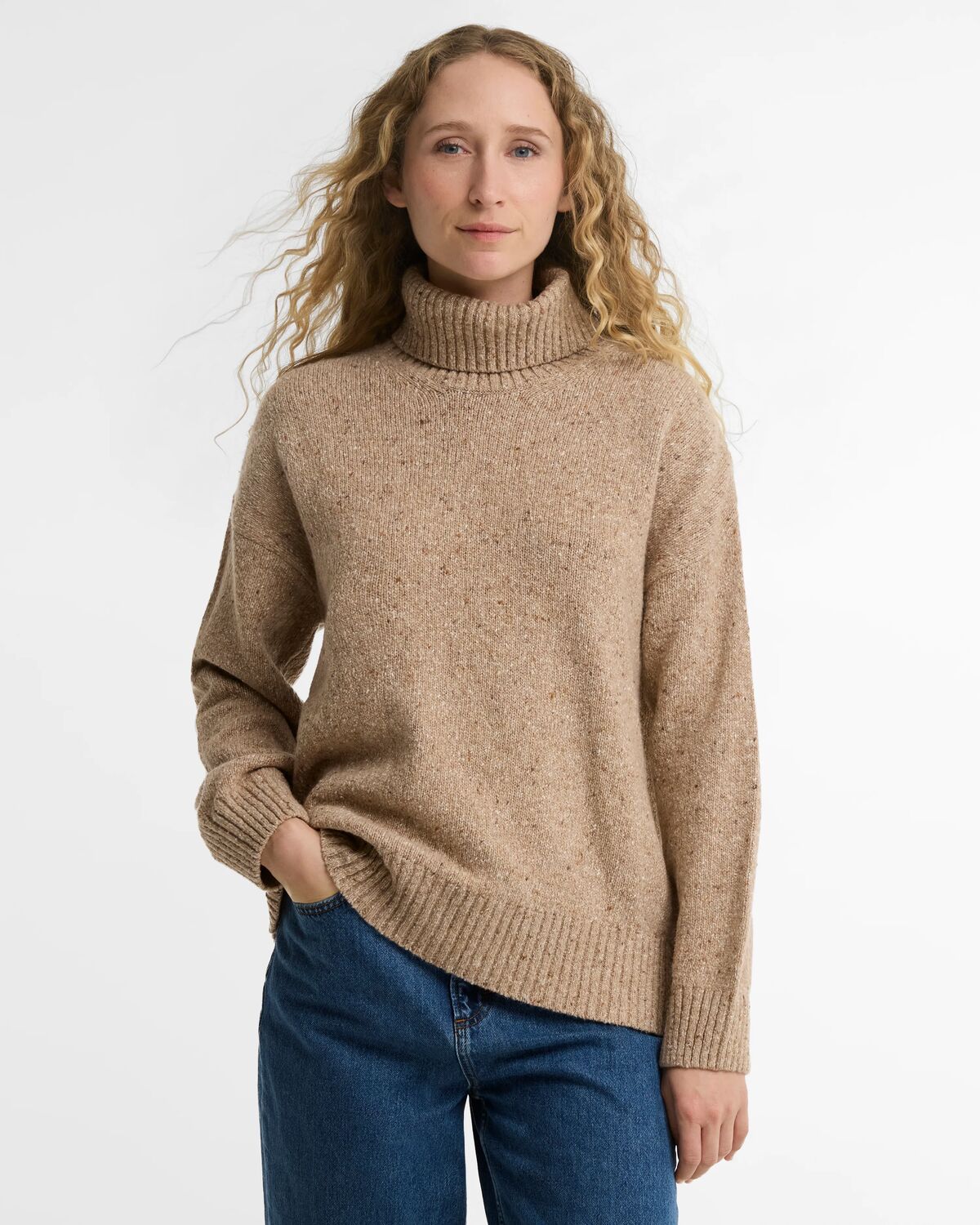 Barbour Stanford Fleck Rollneck Wool Jumper - Warm Trench