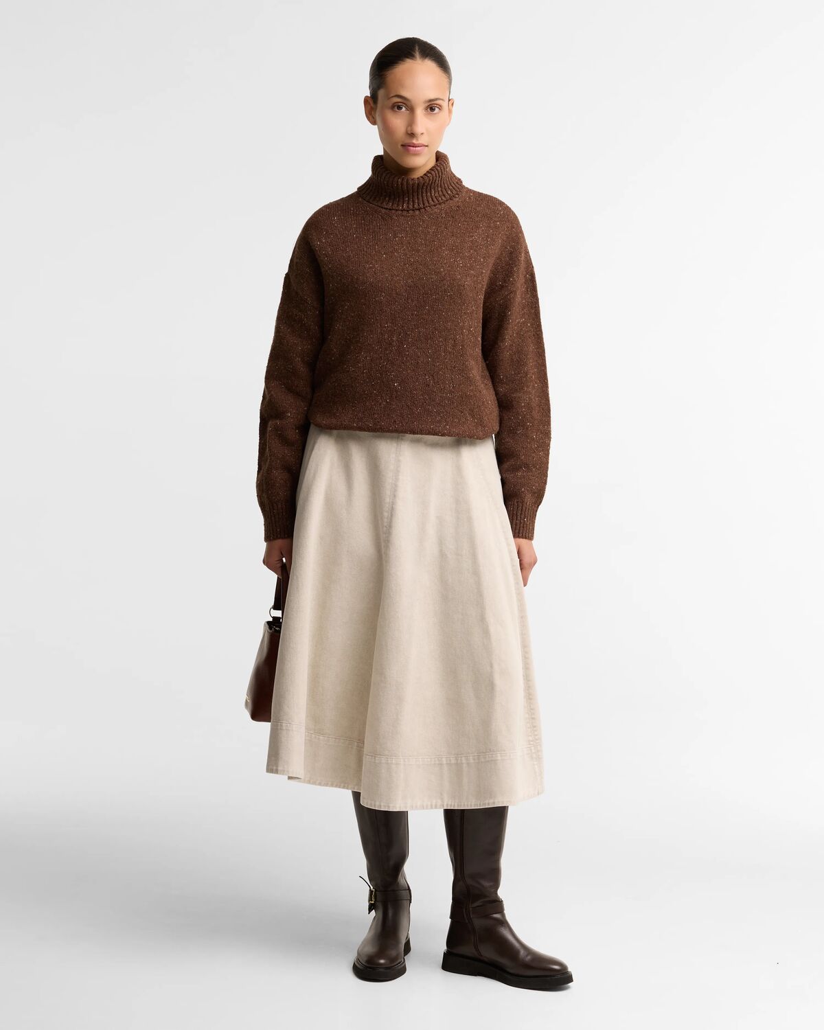 Barbour Stanford Fleck Rollneck Wool Jumper - Rustic