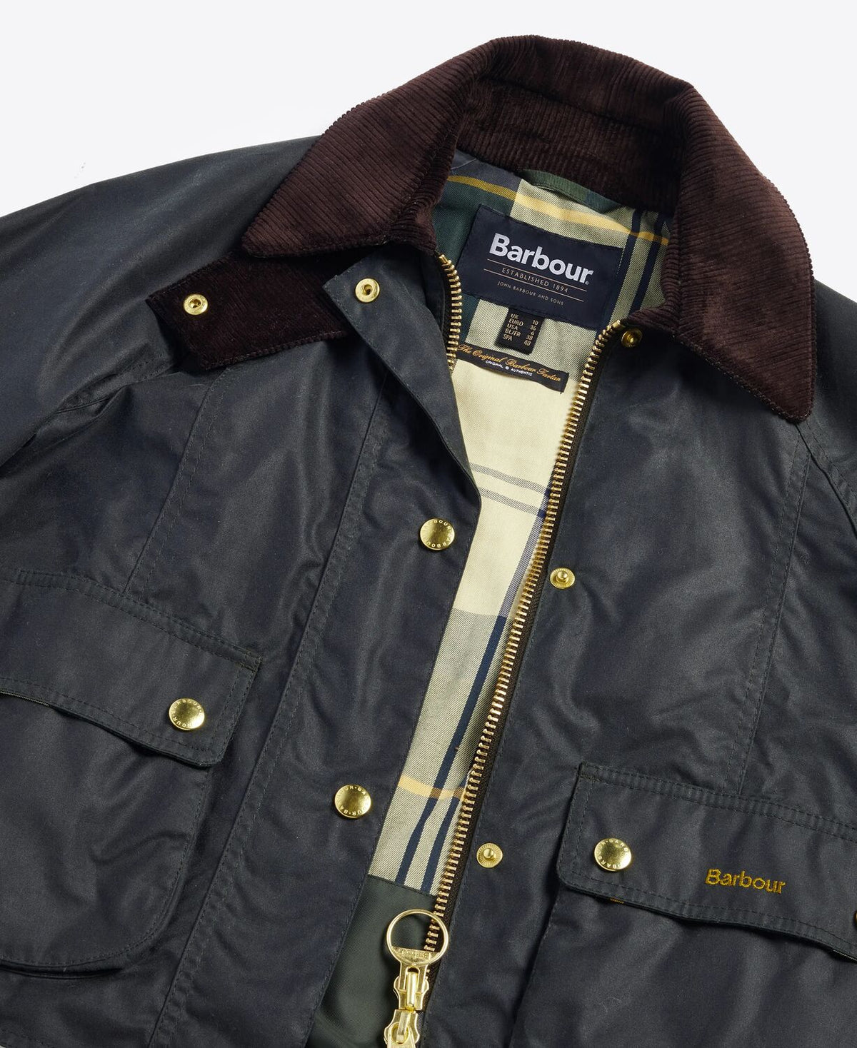 Barbour Cropped Beadnell Waxed Jacket - Sage