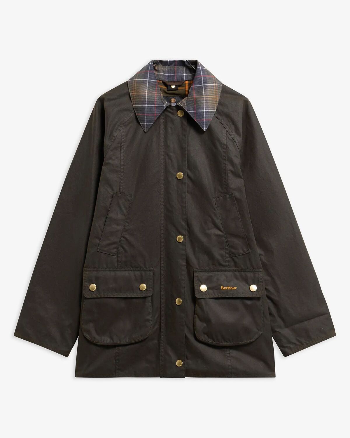 Barbour Icons Tartan Collar Modern Beadnell Wax Jacket