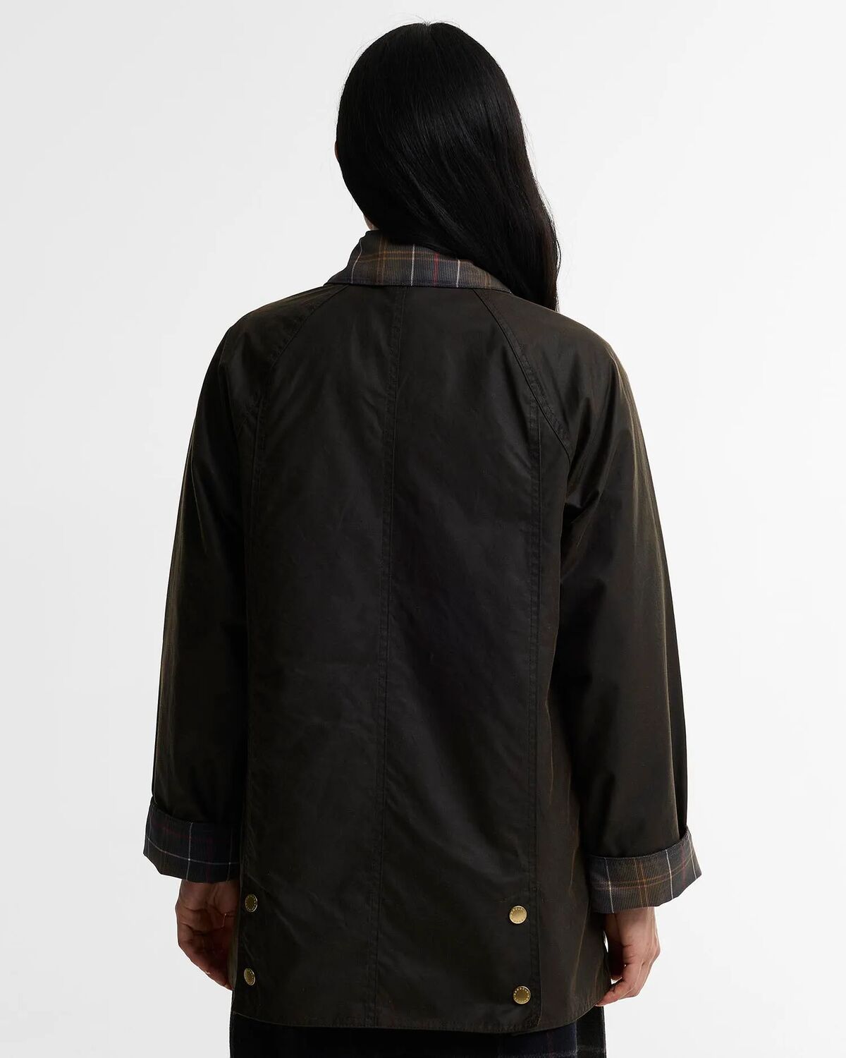 Barbour Icons Tartan Collar Modern Beadnell Wax Jacket