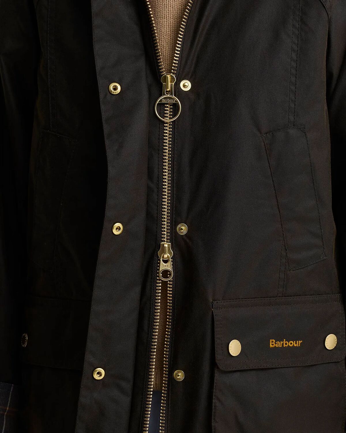 Barbour Icons Tartan Collar Modern Beadnell Wax Jacket