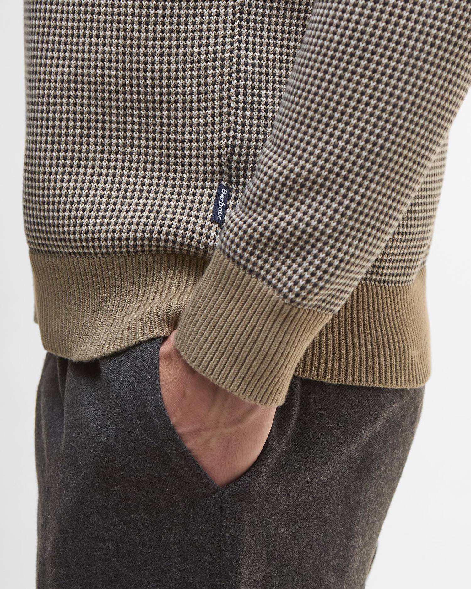 Barbour Wells Crew Neck Jumper - Washed Stone