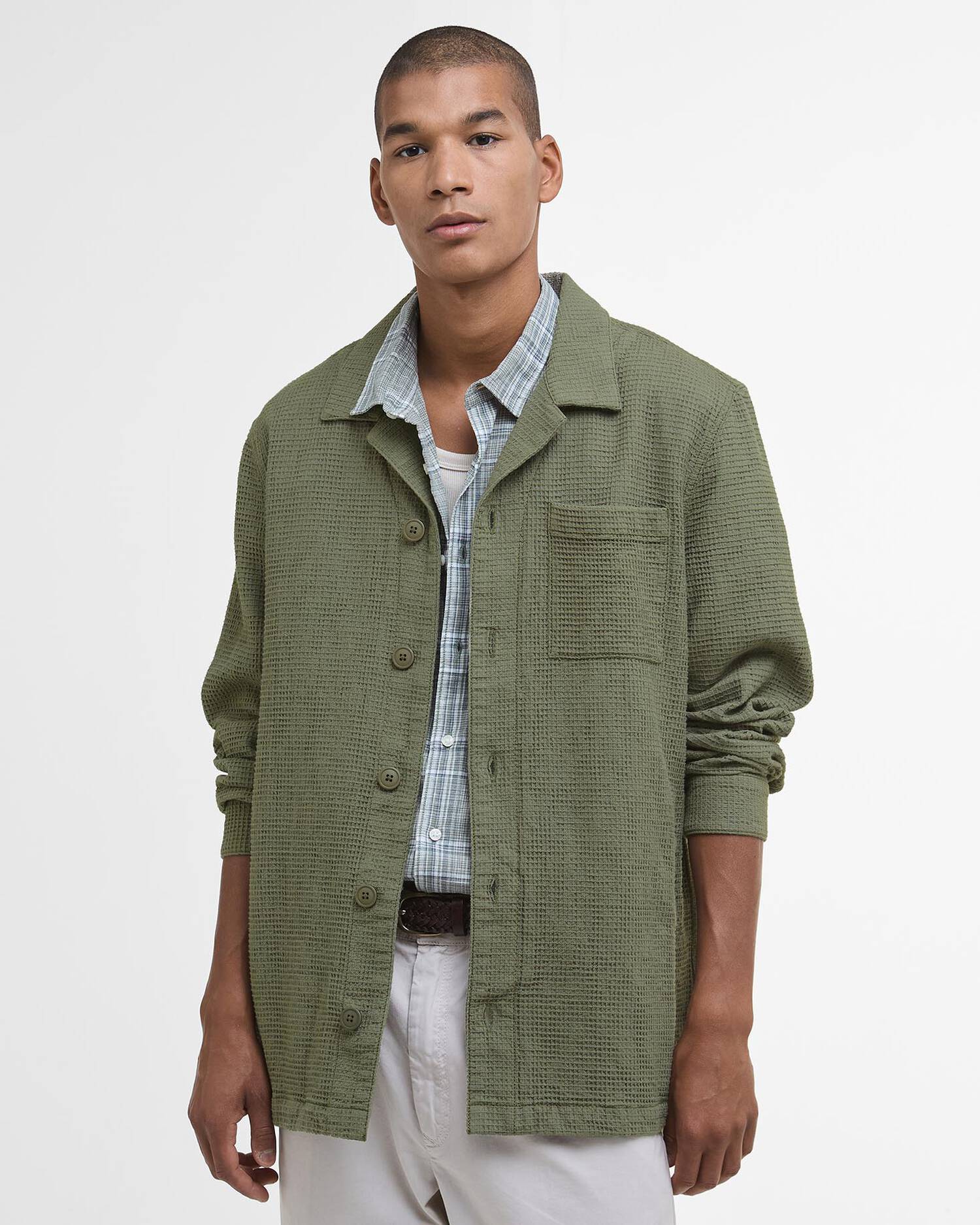 Sandwood Waffle Overshirt - Light Moss