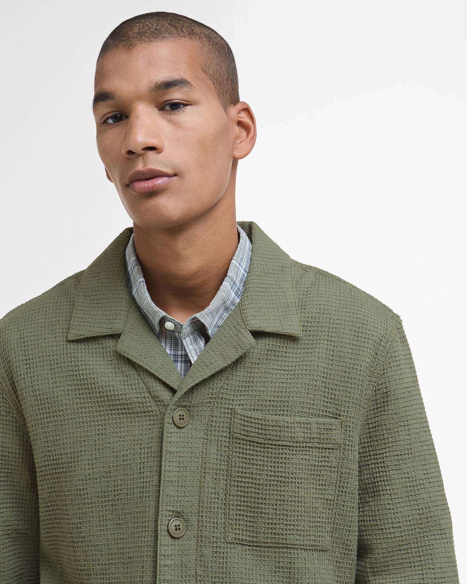 Sandwood Waffle Overshirt - Light Moss