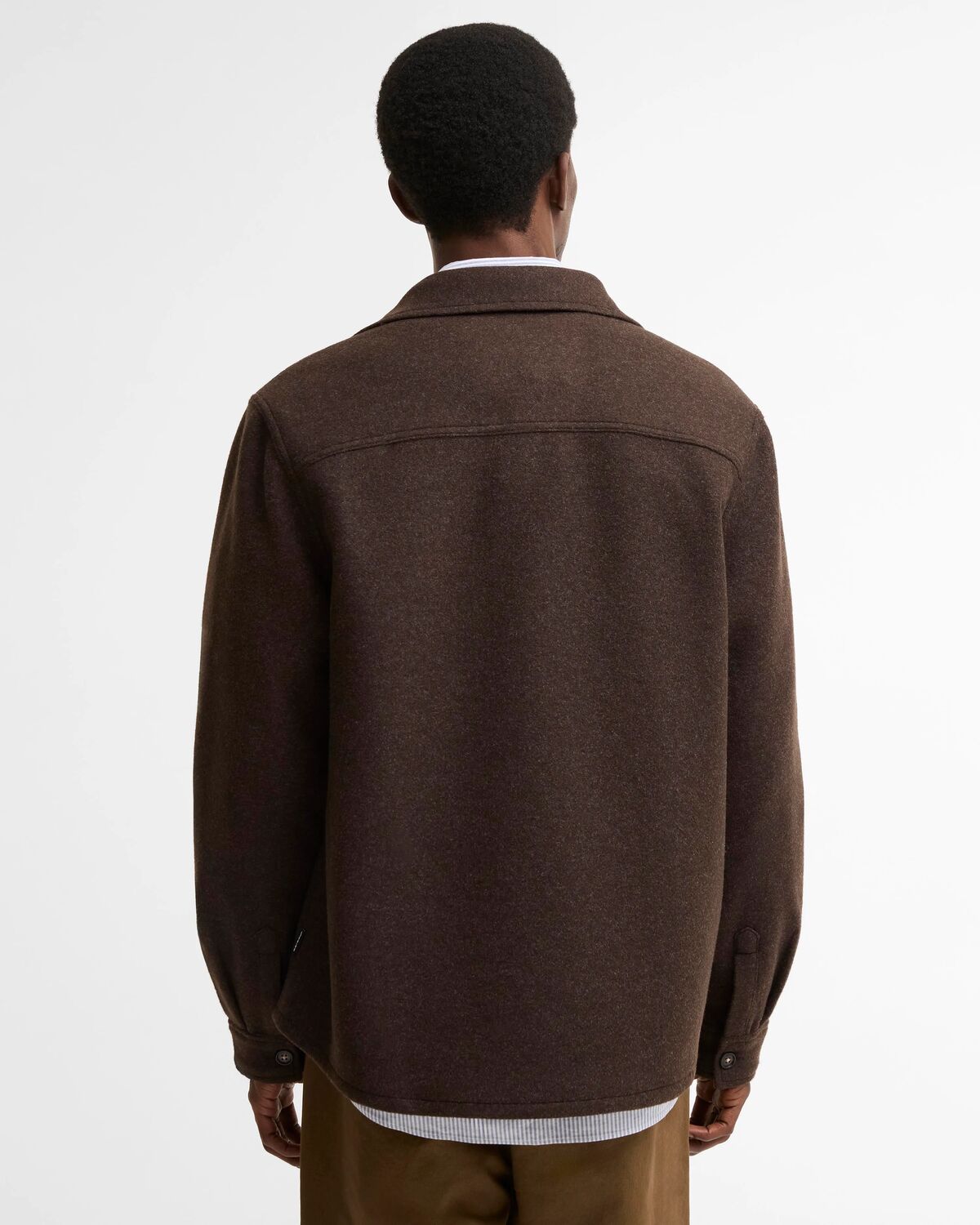 Barbour Marltown Tailored Wool Blend Overshirt - Brown