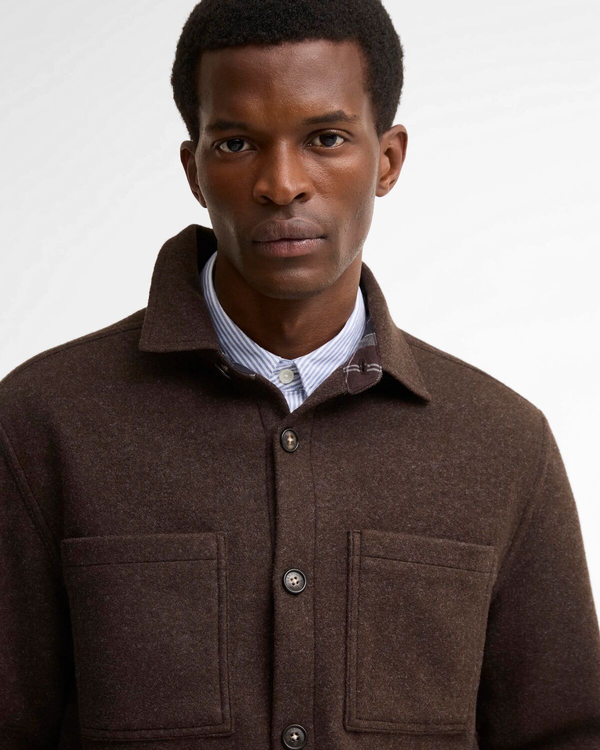Barbour Marltown Tailored Wool Blend Overshirt - Brown