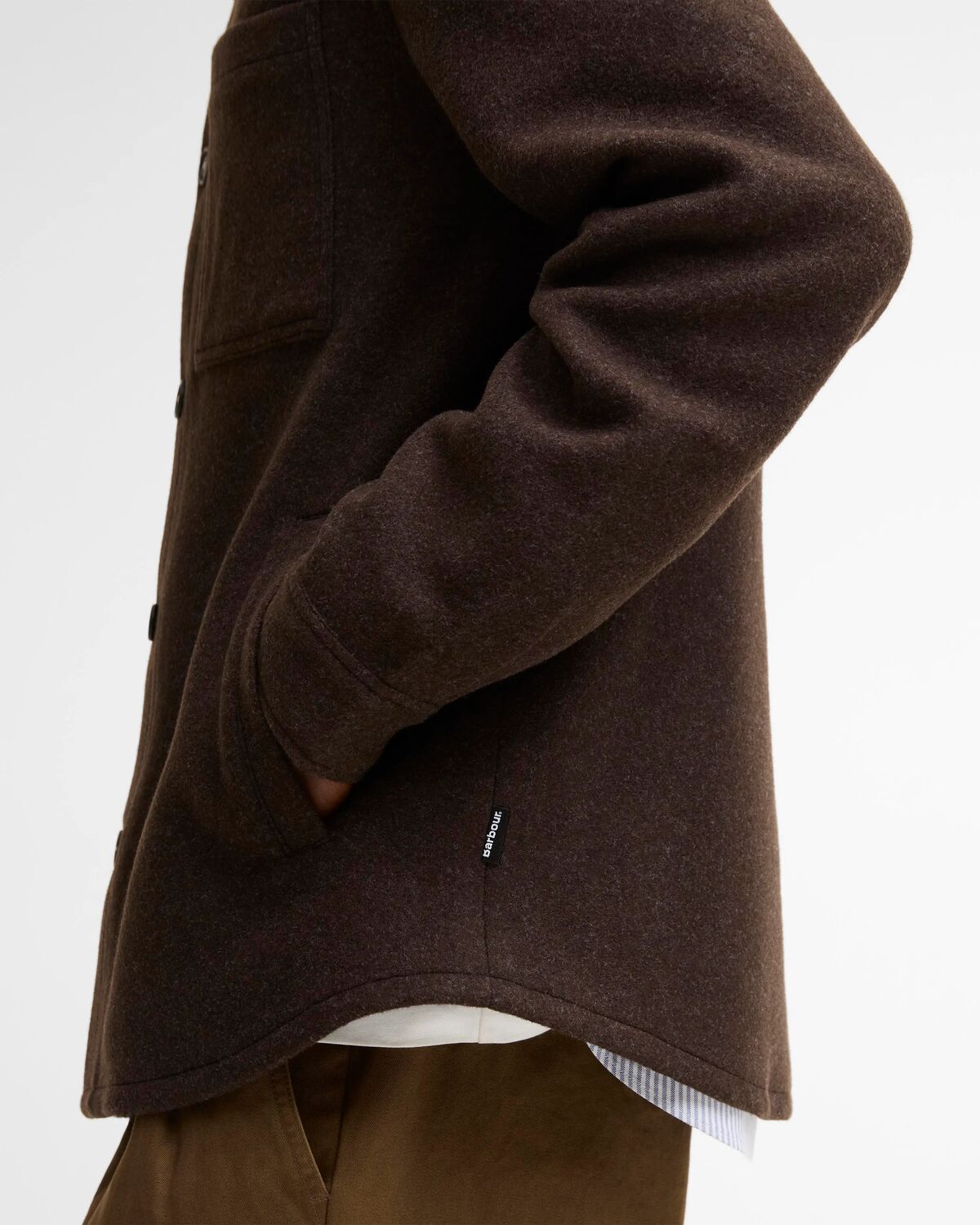 Barbour Marltown Tailored Wool Blend Overshirt - Brown