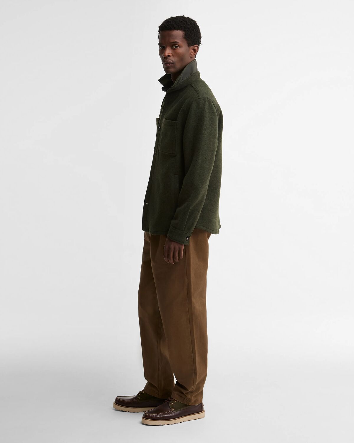 Barbour Marltown Tailored Wool Blend Overshirt - Sage