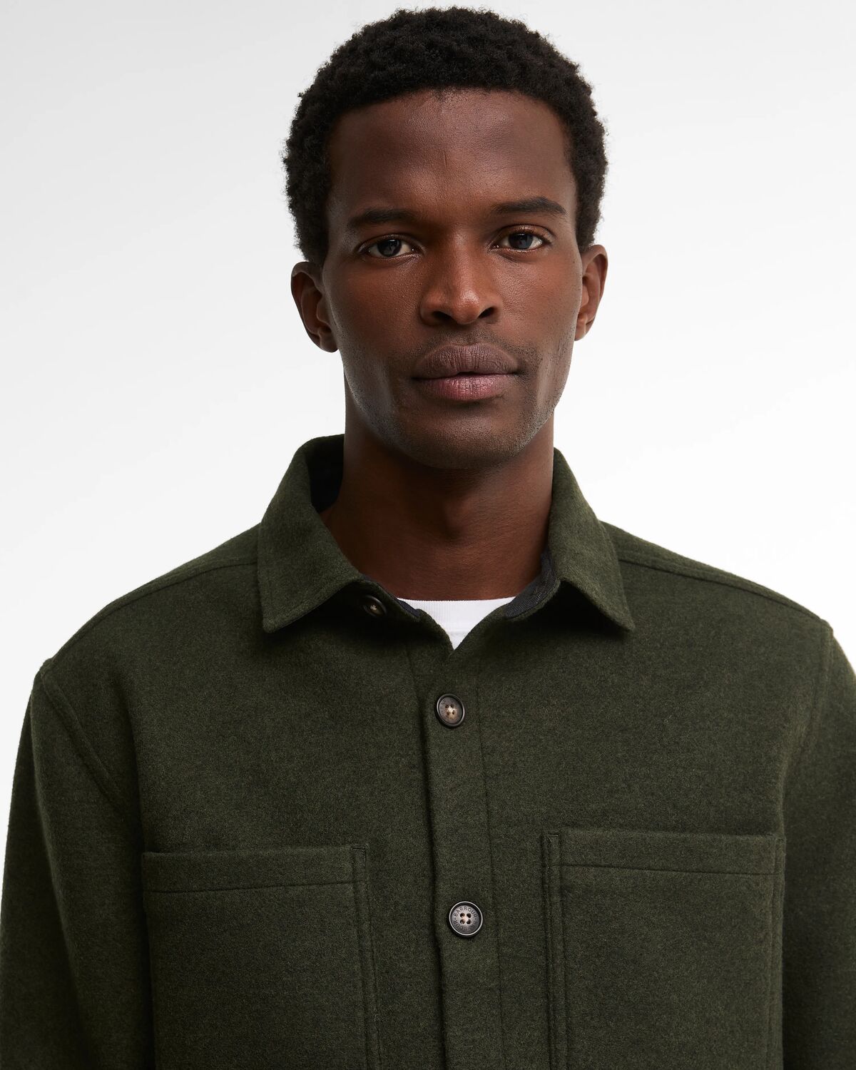 Barbour Marltown Tailored Wool Blend Overshirt - Sage