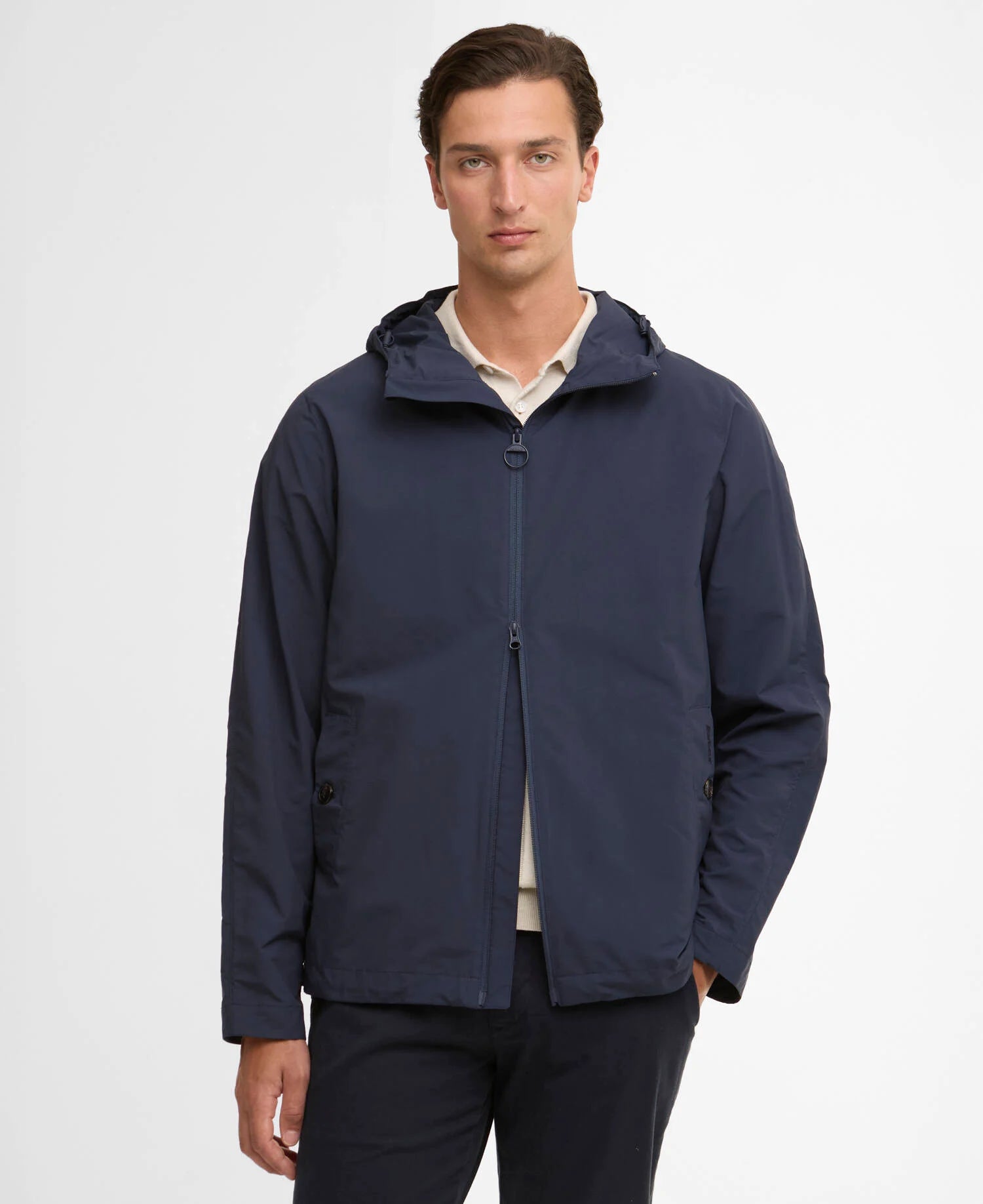 Barbour Modern Rokig Hooded Showerproof Jacket - Navy