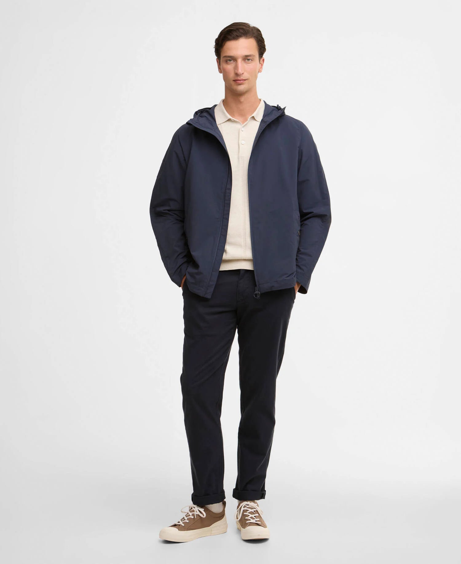 Barbour Modern Rokig Hooded Showerproof Jacket - Navy