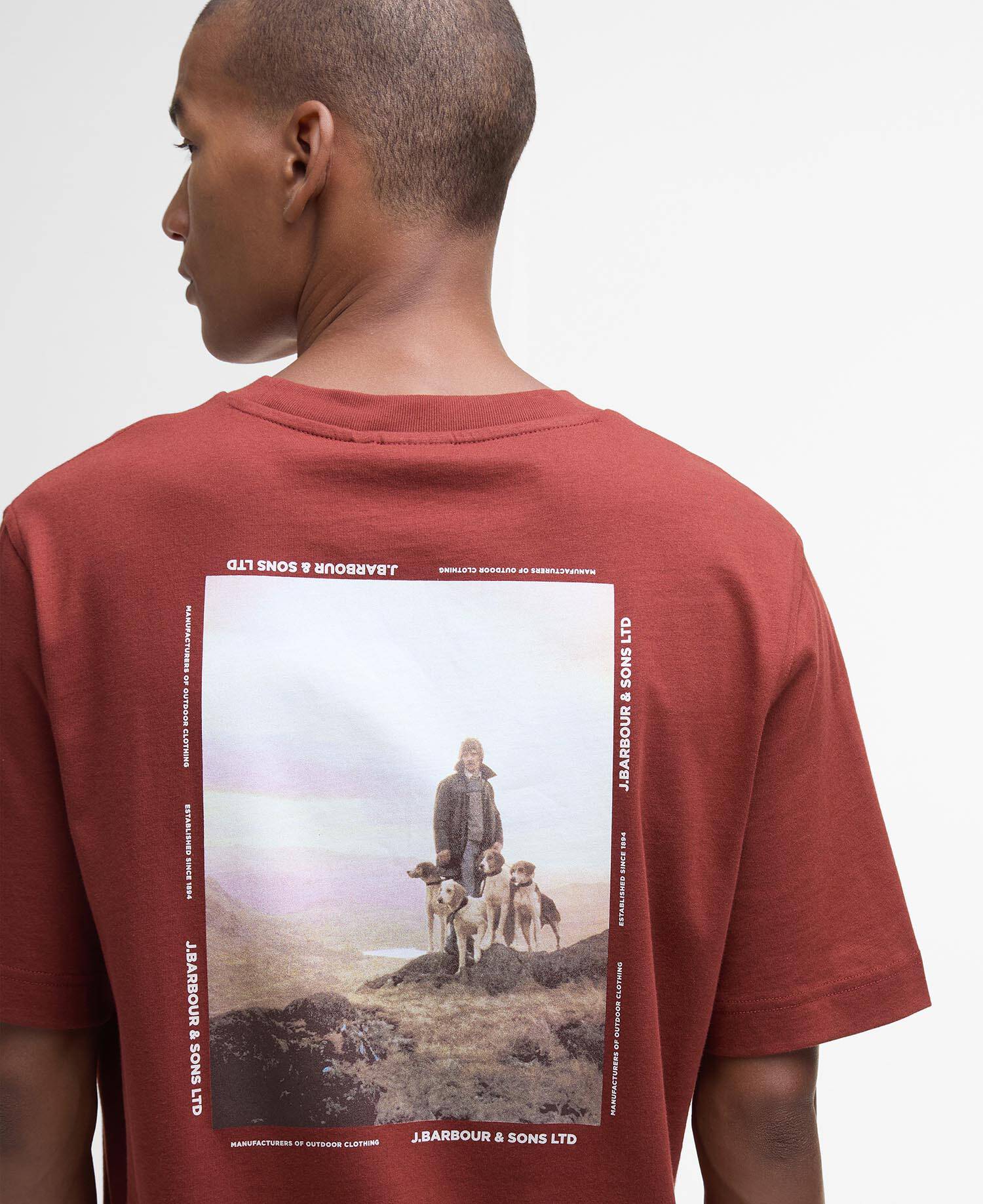 Barbour Parkend Photographic Relaxed T-Shirt - Brick Red