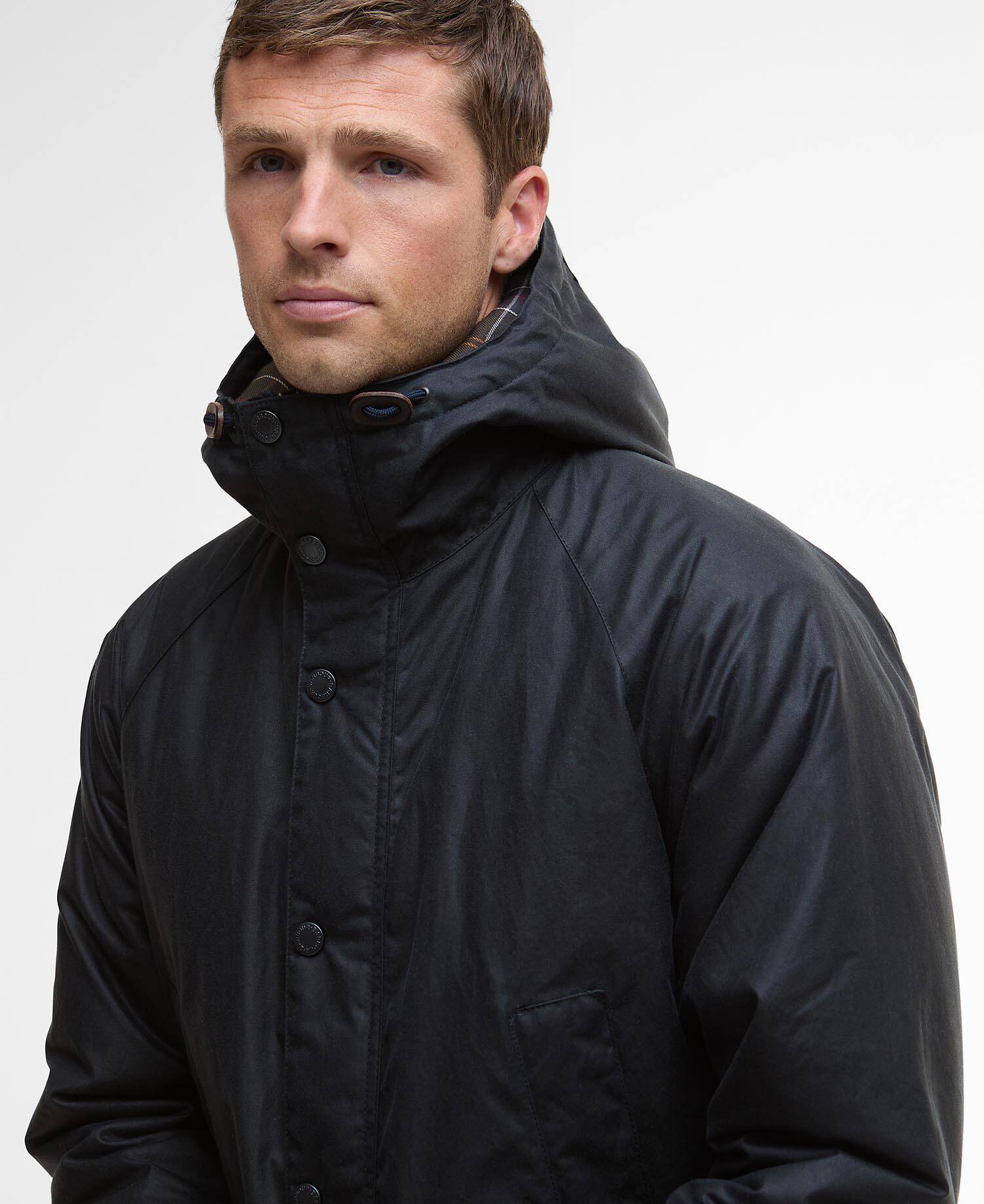 Barbour Bedale Waxed Parka - Navy