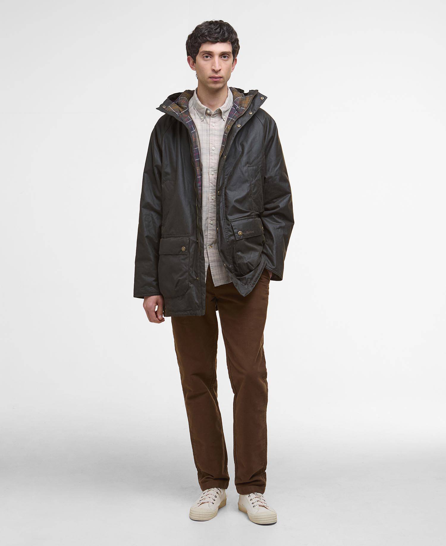 Barbour Bedale Waxed Parka - Olive