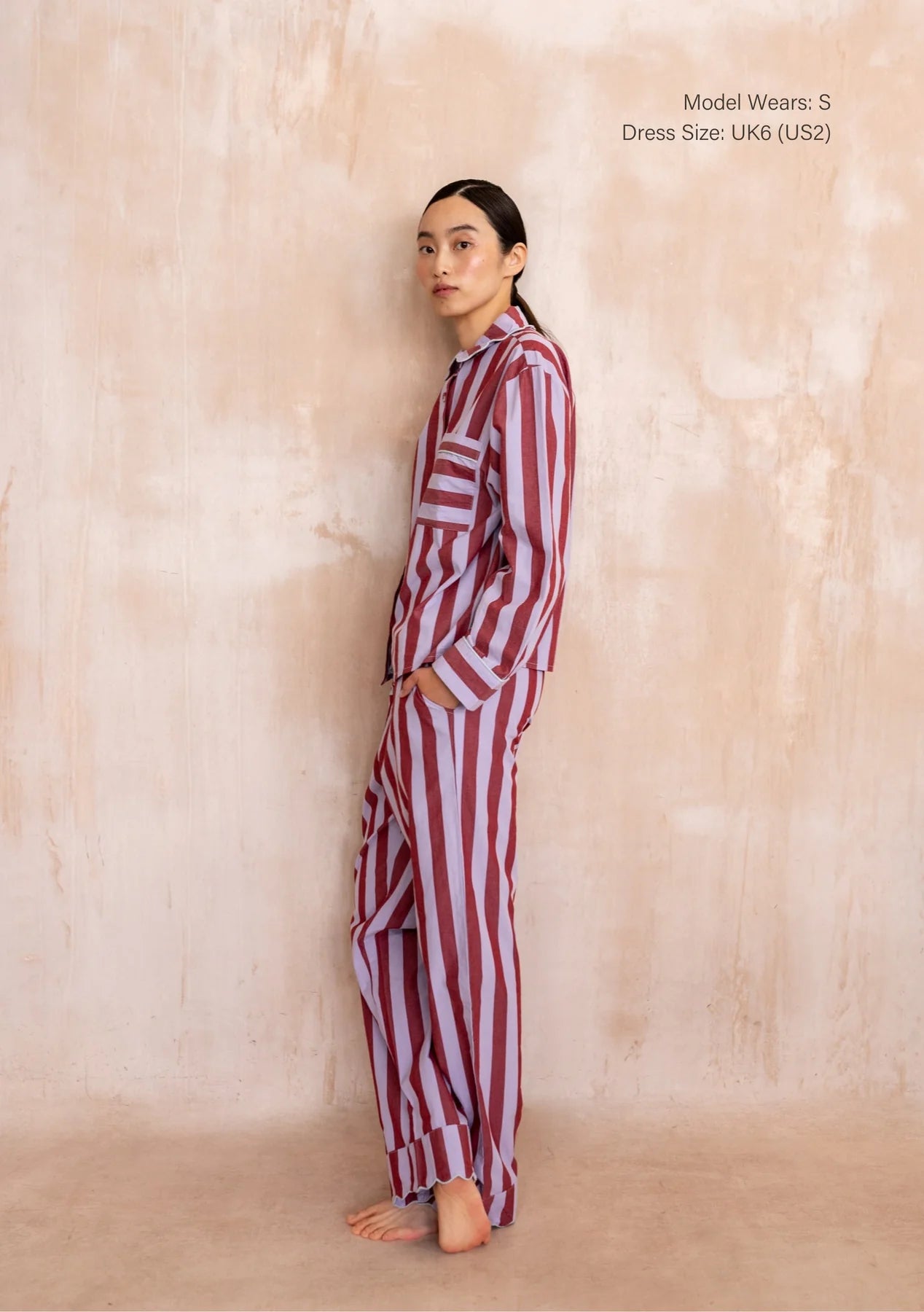 Cotton Pyjamas - Lilac Stripe