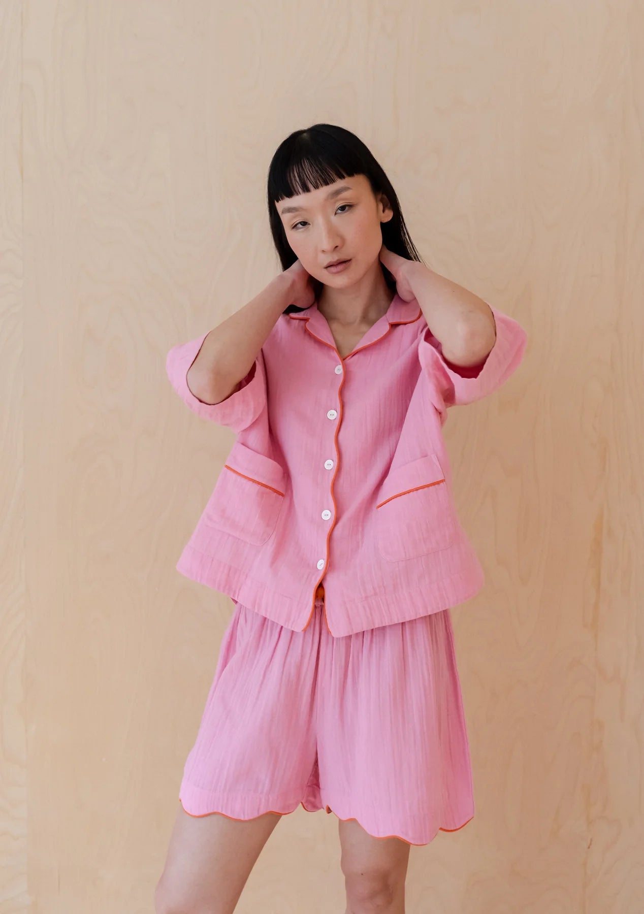 Cotton Pyjamas - Pink Scallop